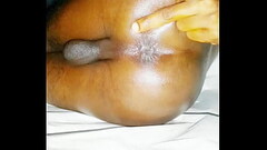 Fingering my tight hole Thumb