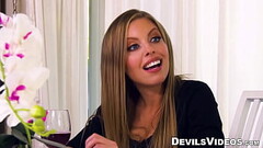Sexy Britney Amber rides big throbbing cock gets warm facial Thumb