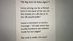 Mr Big Dick UK is looking for public sex and back of the van fucking - straight, hetrosexual, B/G se Thumb