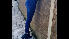 Sexiest walking ever on street braless Thumb