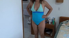 On the beach, stepson wakes up with a hard cock and asks me to give each other a handjob Thumb