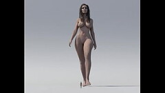 naked giantess walking and crushing tiny men Thumb