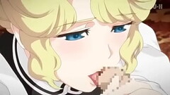 After returning home, the maid with huge breasts gives a service blowjob Thumb