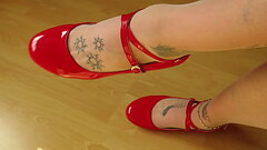 red patent mary janes nylons and anklet, shoeplay by Isabelle-Sandrine Thumb