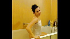 Private : squirt fun in bathroom in silk top Thumb