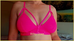 MILF hot lingerie. Big tits in hot pink bra Thumb