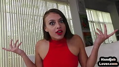 HJ PS babe jerks BFs cock in closeup POV and talks dirty Thumb