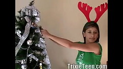 Trixie Teen shows off her hole in solo scene for Christmas Thumb