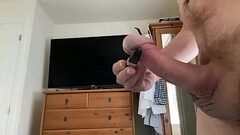 Vibrator on my cock and cum Thumb