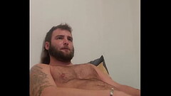 Huge balls tied up while Nick strokes Thumb